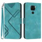 For Xiaomi Redmi Note 9 Global/10X 4G Line Pattern Skin Feel Leather Phone Case(Light Blue) - 1