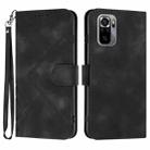 For Xiaomi Redmi Note 10 4G Global Line Pattern Skin Feel Leather Phone Case(Black) - 1