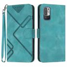 For Xiaomi Redmi Note 10 5G Line Pattern Skin Feel Leather Phone Case(Light Blue) - 1