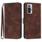 For Xiaomi Redmi Note 10 Pro Max Line Pattern Skin Feel Leather Phone Case(Coffee) - 1