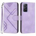 For Xiaomi Redmi Note 11 Pro 4G/5G Global Line Pattern Skin Feel Leather Phone Case(Light Purple) - 1