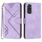 For Xiaomi Redmi Note 11 4G Global Line Pattern Skin Feel Leather Phone Case(Light Purple) - 1