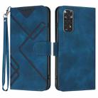 For Xiaomi Redmi Note 11S 4G Global Line Pattern Skin Feel Leather Phone Case(Royal Blue) - 1