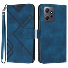 For Xiaomi Redmi Note 12 4G Global Line Pattern Skin Feel Leather Phone Case(Royal Blue) - 1