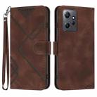 For Xiaomi Redmi Note 12 4G Global Line Pattern Skin Feel Leather Phone Case(Coffee) - 1