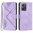 For Xiaomi Redmi Note 12 4G Global Line Pattern Skin Feel Leather Phone Case(Light Purple) - 1