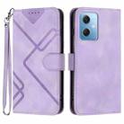 For Xiaomi Redmi Note 12 5G Global Line Pattern Skin Feel Leather Phone Case(Light Purple) - 1