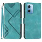 For Xiaomi Redmi Note 12 5G Global Line Pattern Skin Feel Leather Phone Case(Light Blue) - 1