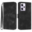For Xiaomi Redmi Note 12 Pro 4G/5G Global Line Pattern Skin Feel Leather Phone Case(Black) - 1