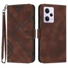 For Xiaomi Redmi Note 12 Pro 4G/5G Global Line Pattern Skin Feel Leather Phone Case(Coffee) - 1