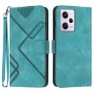 For Xiaomi Redmi Note 12 Pro 4G/5G Global Line Pattern Skin Feel Leather Phone Case(Light Blue) - 1