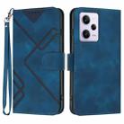 For Xiaomi Redmi Note 12 Pro+ 4G/5G Global Line Pattern Skin Feel Leather Phone Case(Royal Blue) - 1