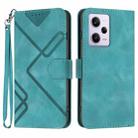 For Xiaomi Redmi Note 12 Pro+ 4G/5G Global Line Pattern Skin Feel Leather Phone Case(Light Blue) - 1