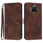 For Xiaomi Mi 10T Lite 5G Line Pattern Skin Feel Leather Phone Case(Coffee) - 1