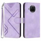 For Xiaomi Mi 10T Lite 5G Line Pattern Skin Feel Leather Phone Case(Light Purple) - 1