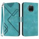 For Xiaomi Mi 10T Lite 5G Line Pattern Skin Feel Leather Phone Case(Light Blue) - 1