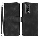 For Xiaomi Mi 10T 5G/10T Pro 5G Line Pattern Skin Feel Leather Phone Case(Black) - 1