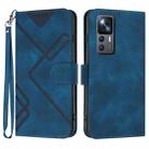 For Xiaomi Redmi K50 Ultra/12T/12T Pro Line Pattern Skin Feel Leather Phone Case(Royal Blue) - 1