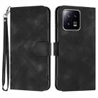 For Xiaomi 13 Pro Line Pattern Skin Feel Leather Phone Case(Black) - 1