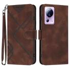For Xiaomi Civi 2 Line Pattern Skin Feel Leather Phone Case(Coffee) - 1