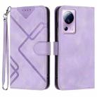 For Xiaomi Civi 2 Line Pattern Skin Feel Leather Phone Case(Light Purple) - 1