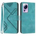 For Xiaomi Civi 2 Line Pattern Skin Feel Leather Phone Case(Light Blue) - 1