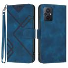 For Xiaomi Poco M5 Line Pattern Skin Feel Leather Phone Case(Royal Blue) - 1