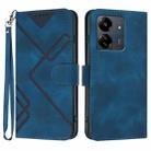 For Xiaomi Redmi 13C Line Pattern Skin Feel Leather Phone Case(Royal Blue) - 1