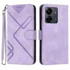 For Xiaomi Redmi 13C Line Pattern Skin Feel Leather Phone Case(Light Purple) - 1