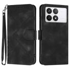 For Xiaomi Redmi K70E Line Pattern Skin Feel Leather Phone Case(Black) - 1