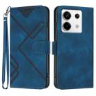 For Xiaomi Redmi Note 13 Pro 4G Line Pattern Skin Feel Leather Phone Case(Royal Blue) - 1