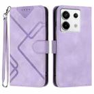 For Xiaomi Redmi Note 13 Pro 4G Line Pattern Skin Feel Leather Phone Case(Light Purple) - 1
