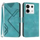 For Xiaomi Redmi Note 13 Pro 4G Line Pattern Skin Feel Leather Phone Case(Light Blue) - 1