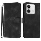 For Xiaomi Redmi Note 13 4G Line Pattern Skin Feel Leather Phone Case(Black) - 1