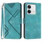 For Xiaomi Redmi Note 13 4G Line Pattern Skin Feel Leather Phone Case(Light Blue) - 1