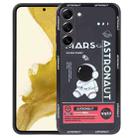 For Samsung Galaxy S22 5G Astronaut Pattern Silicone Straight Edge Phone Case(Mars Astronaut-Black) - 1