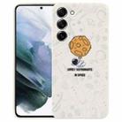 For Samsung Galaxy S21+ 5G Astronaut Pattern Silicone Straight Edge Phone Case(Lovely Astronaut-White) - 1