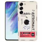 For Samsung Galaxy S21 FE 5G Astronaut Pattern Silicone Straight Edge Phone Case(Mars Astronaut-White) - 1