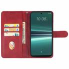 For HTC U24 Pro Leather Phone Case(Red) - 3