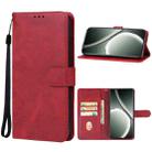 For Realme GT 6T Leather Phone Case(Red) - 1