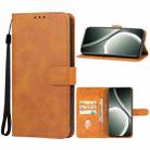 For Realme GT 6T Leather Phone Case(Brown) - 1