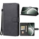 For Realme GT 6T Leather Phone Case(Black) - 1