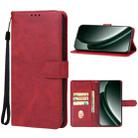 For Realme GT 6 Leather Phone Case(Red) - 1