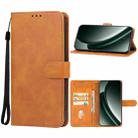 For Realme GT 6 Leather Phone Case(Brown) - 1