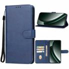 For Realme GT 6 Leather Phone Case(Blue) - 1