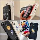 For Samsung Galaxy S20 Astronaut Pattern Silicone Straight Edge Phone Case(Mars Astronaut-Black) - 5