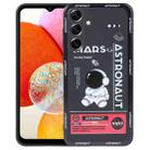 For Samsung Galaxy A14 Astronaut Pattern Silicone Straight Edge Phone Case(Mars Astronaut-Black) - 1