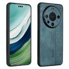 For Huawei Mate 60 AZNS 3D Embossed Skin Feel Phone Case(Dark Green) - 1