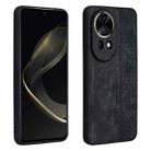 For Huawei nova 12 AZNS 3D Embossed Skin Feel Phone Case(Black) - 1