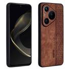 For Huawei Pura 70 AZNS 3D Embossed Skin Feel Phone Case(Brown) - 1